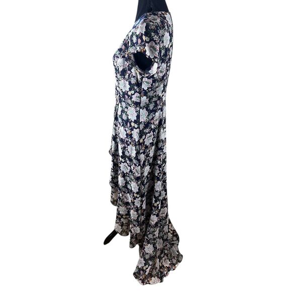 Altard State Blue Floral Cottagecore Romantic Asymetrical Midi Dress Medium - Picture 4 of 8